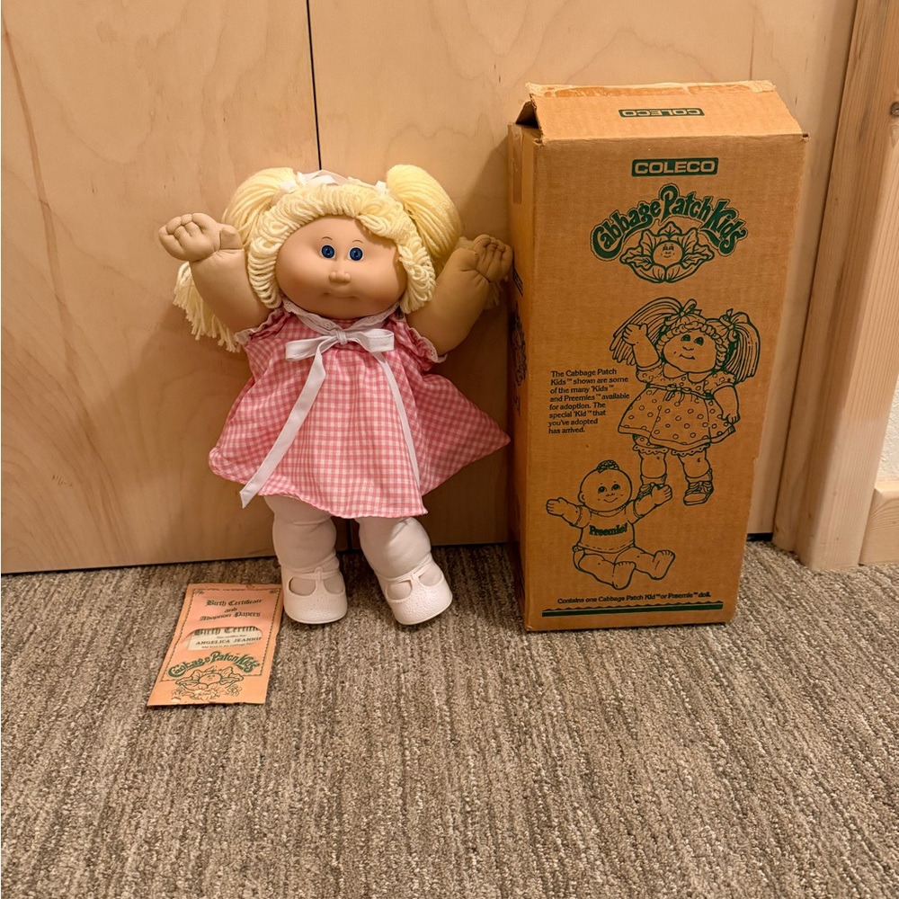 New Vintage 1985 Cabbage Patch Doll with Blonde Hair and Blue Eyes